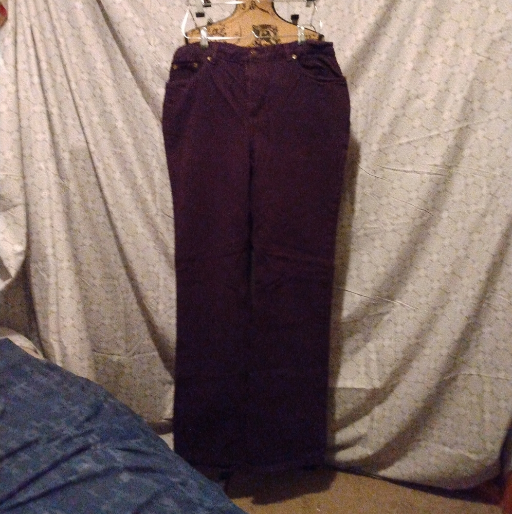 Newport News Jeanology Burgundy Jeans